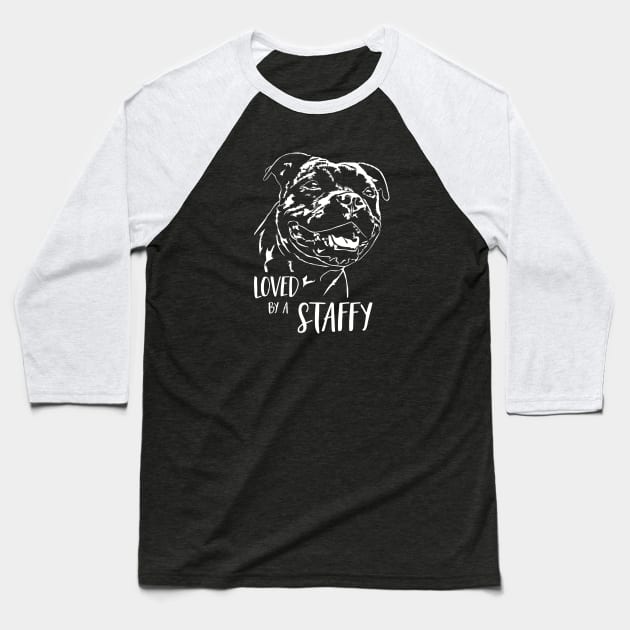 Staffordshire Bull Terrier loved by a staffy saying Baseball T-Shirt by wilsigns